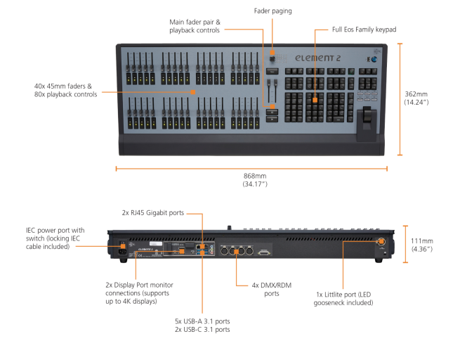 ETC Element 2 DMX Lighting Console - Image 7