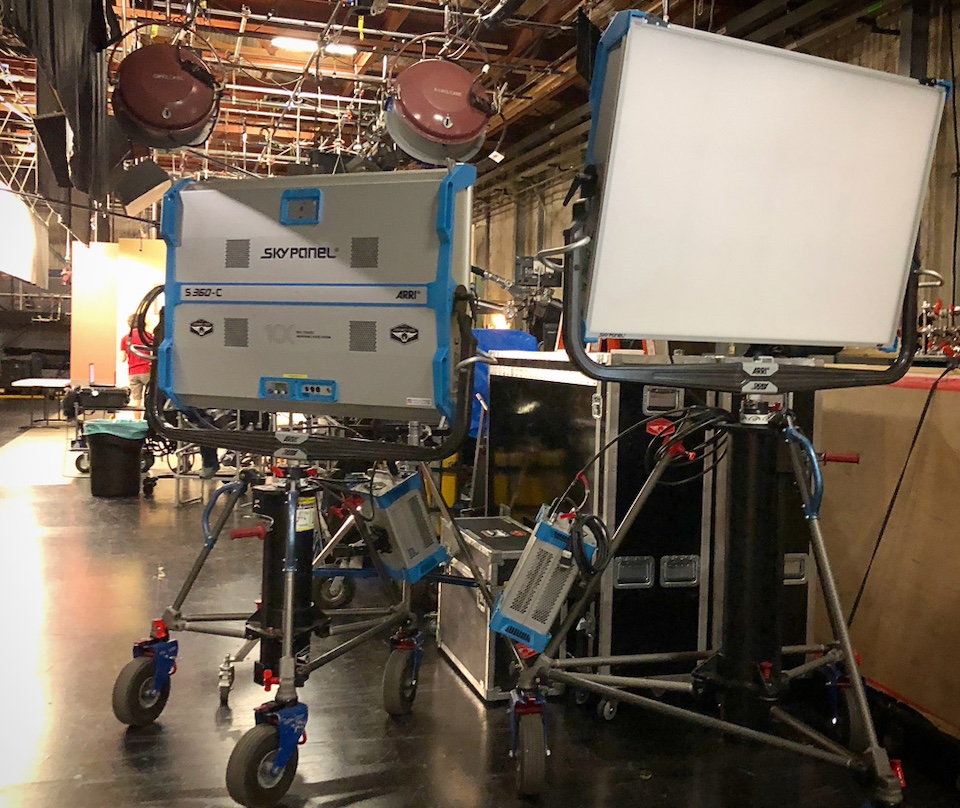 ARRI S360-C SkyPanels on a stage