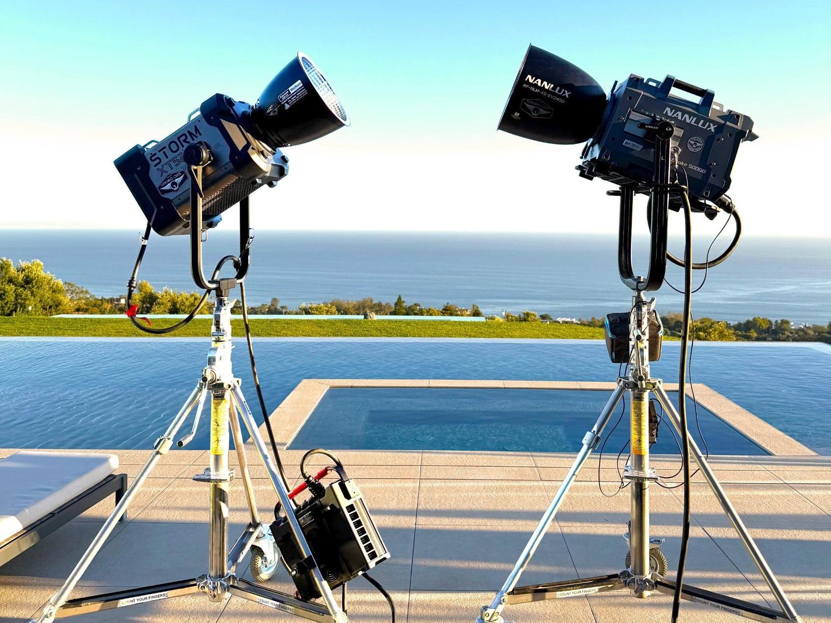 Nanlux 5000B and the Aputure XT52 rented from Geronimo Creek on a location shoot.
